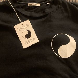 Our  legacy Work Shop Black Yin Yang 
Boxy T-shirt. Size 54